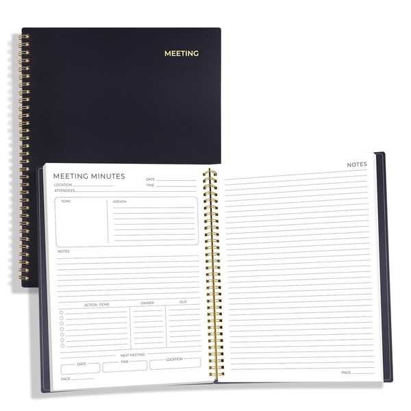 Half-Meeting & Half-Notes - 8.5"x11" A4 Meeting Notebook for Work