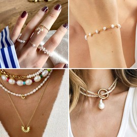 Boutigem 60Pcs Irregular Pearl Beads Natural Freshwater Pearl Beads 5~6mm for Necklace Bracelet Jewelry Making DIY Crafts