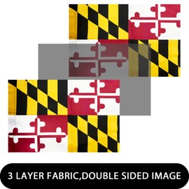 FRF FLAG Maryland Flag 12x18 Inch, Double Side Maryland State Flag, Outdoor MD Flags, with 2 Brass Grommets and 4 Rows of Lower Stitches…