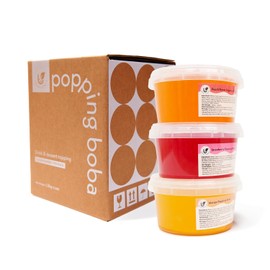 Hojalicious - PoppingBoba Variety Set (Pack of 3, 500g) (Mango, Strawbery, Peach)