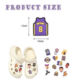 xlwen Basketball Shoe Charms Pack of 50 PVC Shoe Charms, Cartoon Shoe Charms, PVC Shoe Charms, Perfect for DIY and Shoes with Holes, Waterproof, Polyvinyl Chloride