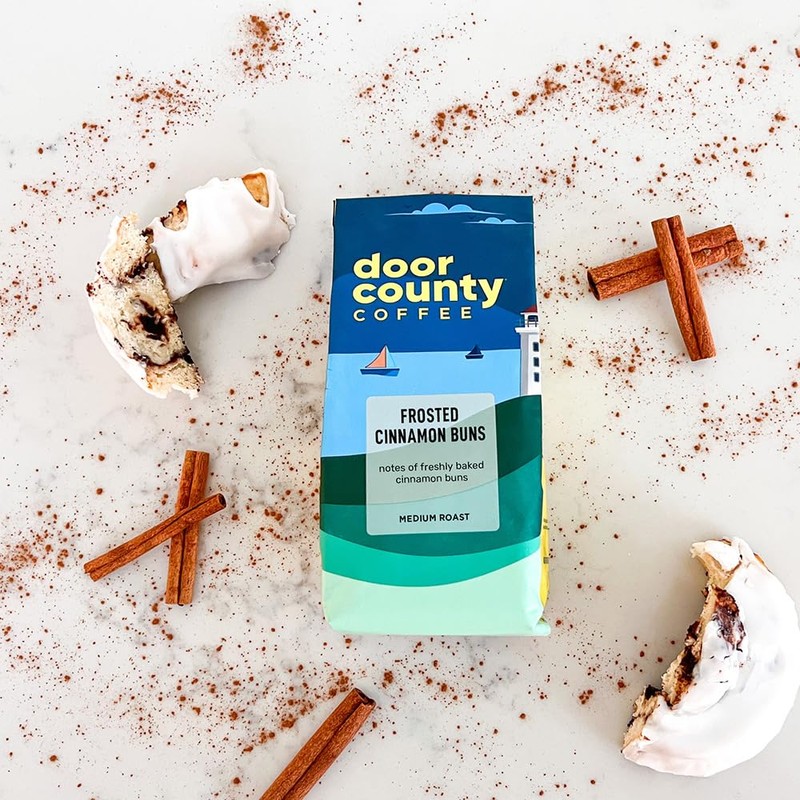 Door County Coffee Frosted Cinnamon Buns Flavored - 10oz Bag