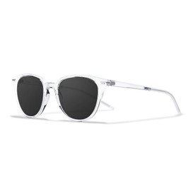 ROKA Lola Ultra Light Retro-Inspried Cateye Sunglasses - Clear Frame - Dark Carbon Polarized, Small