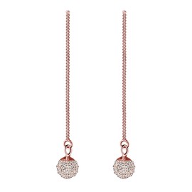 Elli Earrings Ladies Ear Hanger Ball Glamorous with Crystals in 925 Sterling Silver