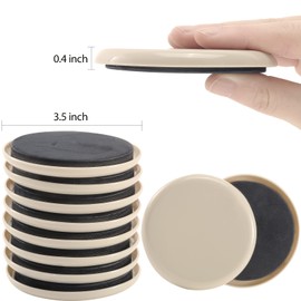 Kayzn Furniture Sliders for Carpet, 24 Pack Heavy Duty Furniture Moving Pads, 3.5 Inch Reusable Furniture Movers Sliders for Protect Carpet Surfaces, Move Heavy Furniture Easy and Quickly!