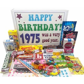 RETRO CANDY YUM ~ 1975 51st Birthday Gift Box Assortment of Nostalgic Candy from Childhood for Man or Woman