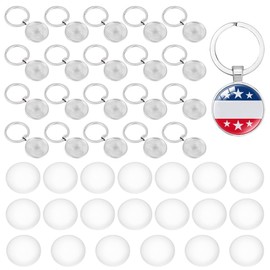 Sctmda Glass Cabochon Blanks Pack of 20 Cabochon Blanks Pendant and Glass Cabochon Silver Pendant Tray Cabochon Settings Glass 25 mm Round Pendant Bezel Stainless Steel Bezel Pendant for Crafts