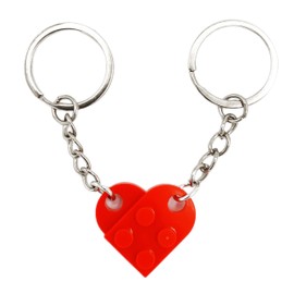 LAC Heart Keyring Partner - Christmas Gift for Him and Her - Anniversary Couple Gifts for Both (Red), red
