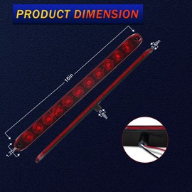 CZJCGD 16 Inch 11 LED Red Trailer Tail Brake Light Bar, Strip Sealed Park Stop Turn Signals Tail Brake Light, IP67 for RV Truck UTV ATV, DOT Certified