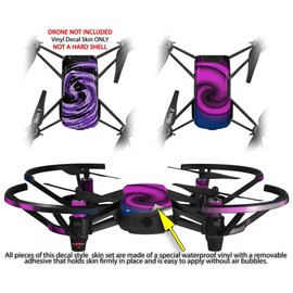 Skin Decal Wrap 2 Pack for DJI Ryze Tello Drone Alecias Swirl 02 Purple Drone NOT Included