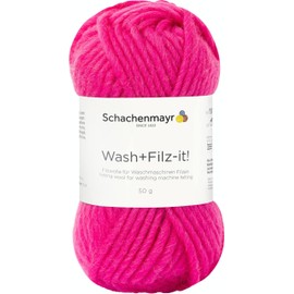 Schachenmayr Wash+Felt It 9812942 Hand Knitting (Felting) Yarn / Virgin Wool, 14 x 7.5 x 7 cm