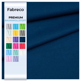 Fabreco - 100% Premium Cotton Fabric Sold by the Metre Plain 160 cm | 220 g/running metre - Soft, Durable & Skin-Friendly | Fabrics for Sewing & Decoration | Fabric Sold by the Metre - Fabric | Dark