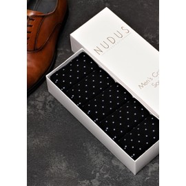 NUDUS Men’s Black Dress Socks - 5 Pair Gift box - Thin and Soft