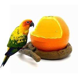 Pxlucky Birds Feeder Bowl,Bird Food Feeding Bowl Feed Cup for Small Parrots Cockatiels Conure Hamster Small Animal Drinking Water Container for Birds Cage Accessories,Orange