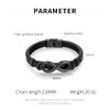 Titruebe Men's Leather Infinity Bracelet with Stainless Steel Clasp -