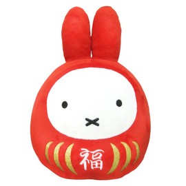 Miffy Fortune Daruma Lucky Plush Doll (S Size / Red x White)