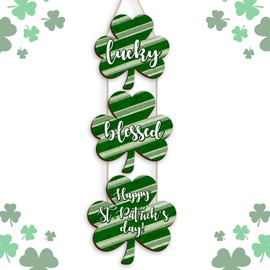 St Patricks Day Decorations, Wooden Shamrock Door Sign for St Patricks Day Decor, St Patricks Day Door Decorations for the Home, Saint Patricks Day Decorations