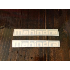Mahindra 4x4 Tractor 8inch White Sticker Vinyl Decal 2 Pack Loader Backhoe