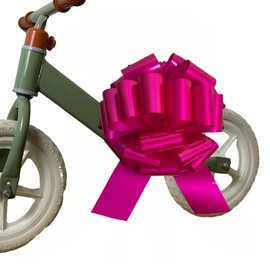 12 Inch Big Pink Bow - Gift Bow for Present, Christmas, Birthday, Wedding & Parties - Perfect for Bike, Car, Door, Wreath & Holiday Decor