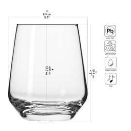 Krosno Water Drinking Glasses, Set of 6, 13.5 oz, Splendour Collection, Elegant Tumbler Collection, Ideal for Everyday Use and Entertaining, Lead-Free Crystalline, Dishwasher Safe, Made in Europe