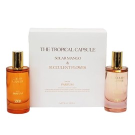 Zara Solar Mango & Succulent Flower Perfume for Women EDP Duo Set with Mango Peach Jasmine Frangipani & Sandalwood Fruity Floral Long Lasting Fragrance Eau de Parfum 2 x 50ml (1.7 fl. oz.)