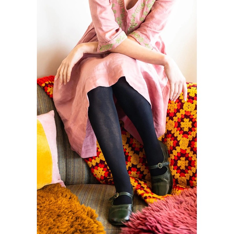 Tightology Organic Cotton Tights Pine Black, L-XL