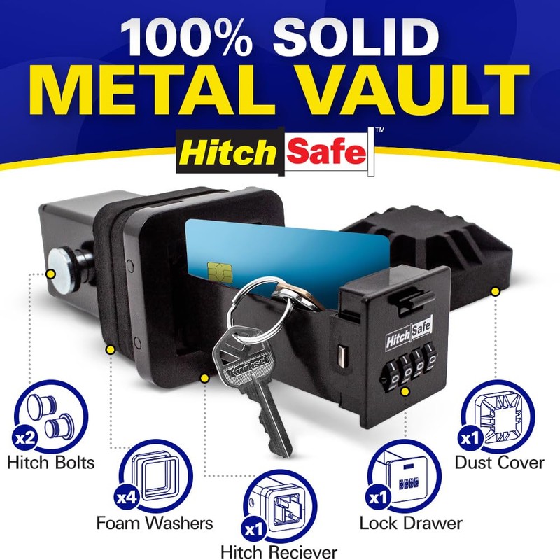 HitchSafe HS7000 Key Vault | Hidden Trailer Hitch Safe for