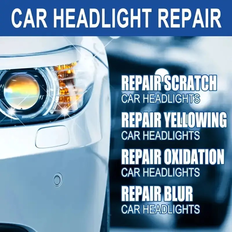 Car Headlight Lens Restoration Kit – Deoxidizer Solution for Cloudy