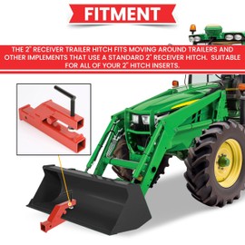 HECASA Clamp On Trailer Hitch 2" Ball Tractor Mount Receiver Hitch Mount Adapter Compatible with Deere Bobcat Tractor Bucket