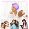 Basumee Microfiber Hair Towel Wrap for Kids 2 Pack Rapid