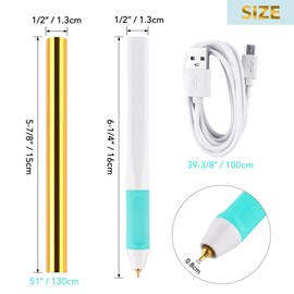 14PCS/Set Hot Heated Foil Pens & Hot Foil Roll Set for Card Making Craft Scrapbooking Drawing Pen with USB Cable DC5V Write, Draw, Trace, and Stencil Your Way to Shiny Foiled Beauty Using the Hot Foil