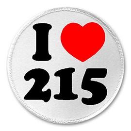 I Love 215-3" Sew/Iron On Patch Area Code Born Raised Pride Philadelphia PA