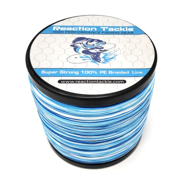 Reaction Tackle Braided Fishing Line Blue Camo 20LB 500yd