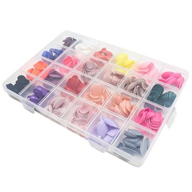 Namvo 576 PCS Medium Coffin False Nails, 24 Colors Acrylic Artificial Glossy Press on Nails Full Cover Short Ballerina False Nail Tips for Women Girls Nail Decorations