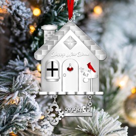 2024 Dated Our New Home Ornament-with Key Keepsake -Women Housewarming Presents for Women, Couple, Owners, Christmas Tree New Home Gifts Ideas Ornaments (Happy New Home Ornament)