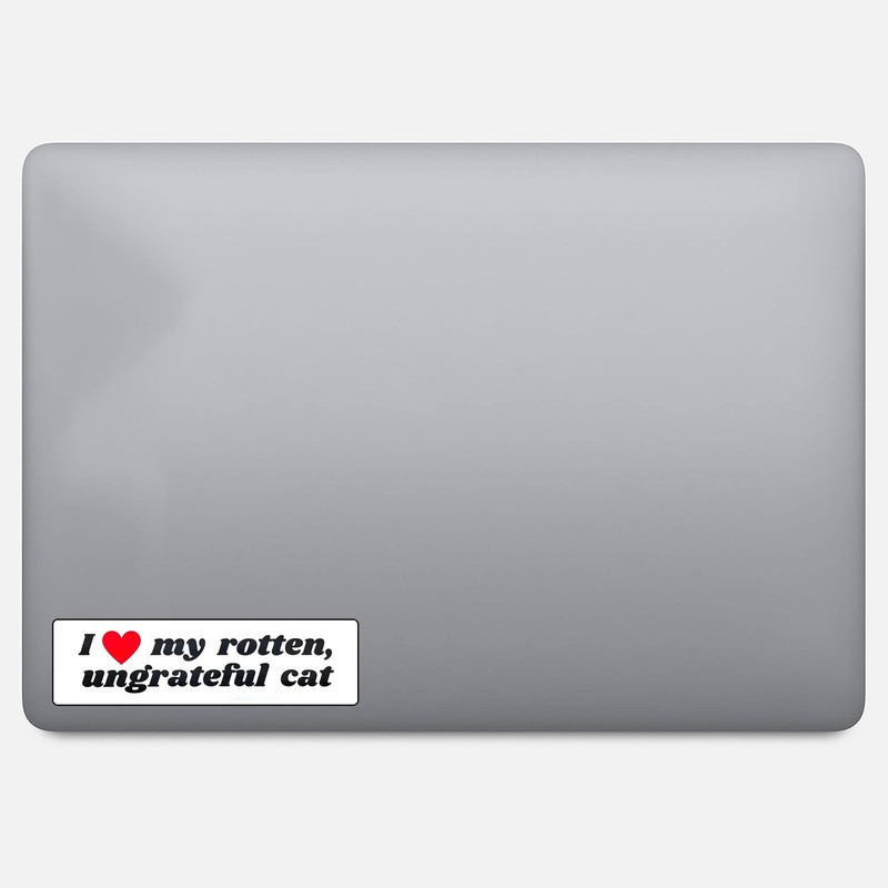 I Love My Rotten Ungrateful Cat Funny Meme Bumper Sticker