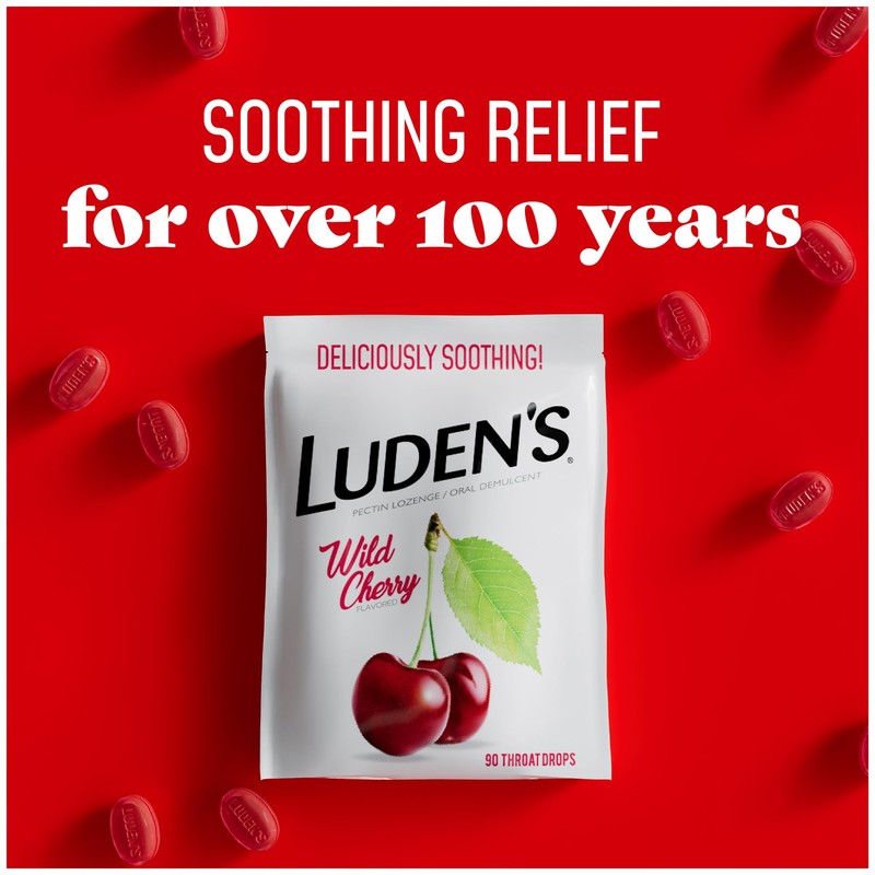 Ludens Throat Drops, Wild Cherry, 90 Count (Pack of 2)