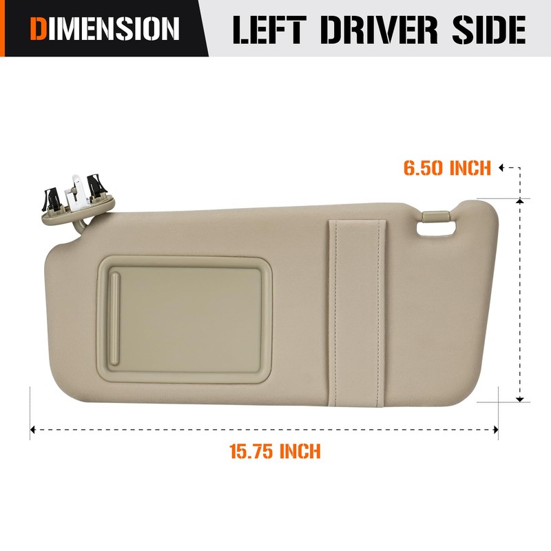 Sun Visor with Light for Toyota Camry 2007-2011 with Sunroof,