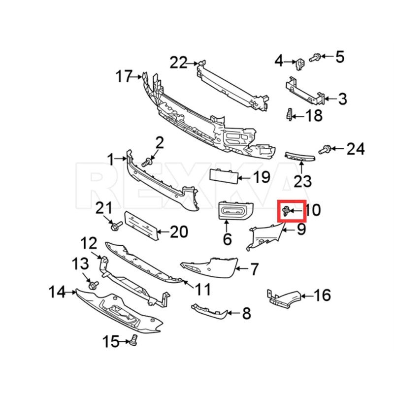 Rexka 25pcs Wheel Arch Molding Clip LR082683 for Land Rover