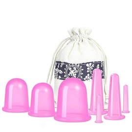 7pcs Ventosas Faciales, Kit de Tratamiento de Ventosas de Silicona, Seguro y Suave, Ideal para Relajación Rostro y Cuerpo, Antiarrugas, Elimina la Cel