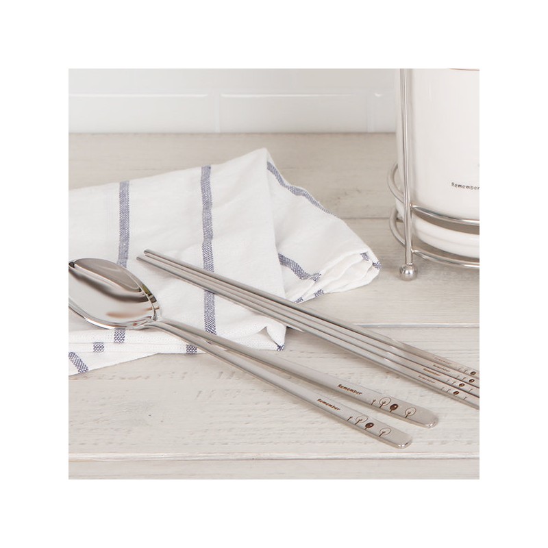 Golden Bell Remember cutlery container + laser cutlery set of