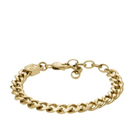 Fossil Men's Stainless Steel Gold-Tone Chain Bracelet, Color: Gold (Model: JF04616710)
