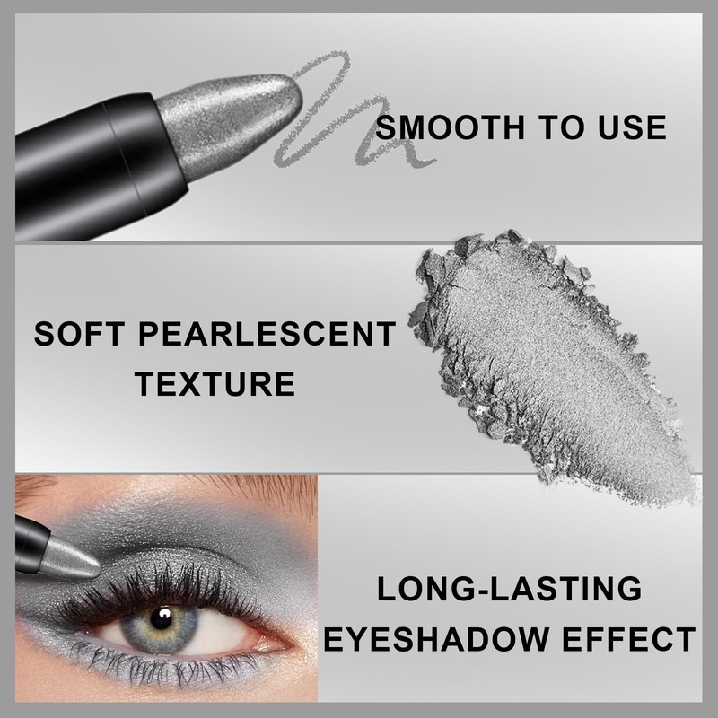 Jutqut Eyeshadow Pen, Glitter Metallic Eyeshadow Shimmer Eyeliner Stick, Durable