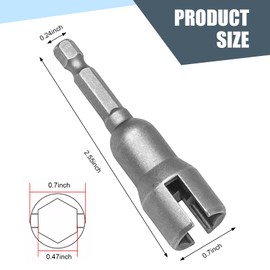 gunroil 2 PCS Slotted Hexagonal Handle, 1/4" Power Butterfly Hole Socket Wrench, Electric Screw Wrench Set, Universal for Most Cars (Silver)