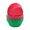 Huaswan Red Green Foil Cupcake Liners Standard Baking Cups for