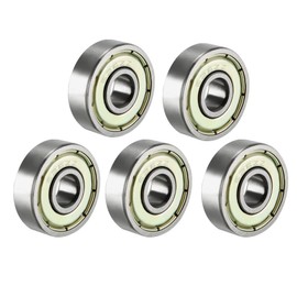 uxcell 626Z Deep Groove Ball Bearing Single Shield 60026, 6mm x 19mm x 6mm Chrome Steel Bearings (Pack of 5)