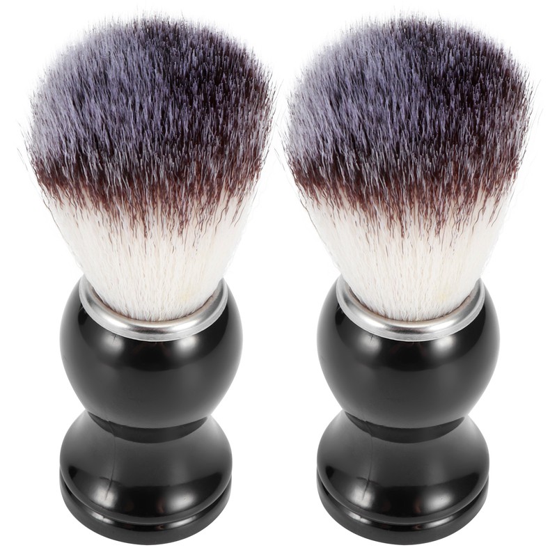 2PCS Men Portable Synthetic Nylon Beard Brush Salon Face Cleaning