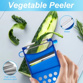 JIELIANWL 6-in-1 Multifunktions-Gemüseschäler - Einfach schälen, schneiden, raspeln & spirallisieren mit scharfer Edelstahlklinge - Inkl. Spargelschäler & Reibe - Für Links-/Rechtshänder