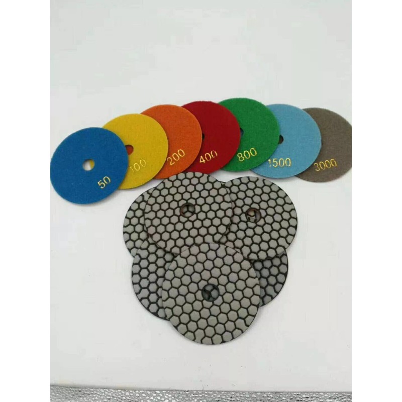 Roxx Tools 4" Dry Diamond Polishing Pads for Granite Marble