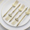 24 Disposable Gold 6 in Dessert Plastic Forks Appertizers Roman